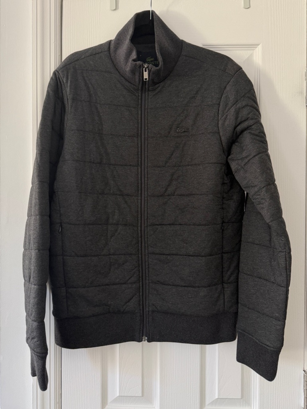 Lacoste Dark Gray Quilted Full-Zip Jacket